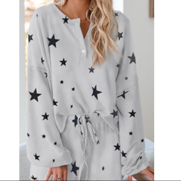 Gray & Stars Pajama Set - Picture 2 of 4